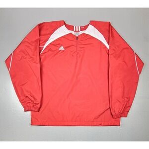ADIDAS Pullover Mens XL Red Climaproof‎ Qt. Zip Long Sleeve Baseball Softball